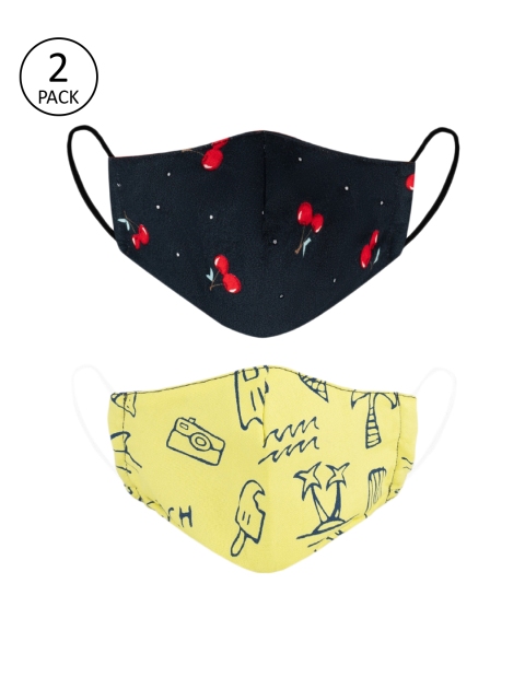 

VEA Kids Pack Of 2 Printed 3-Ply Cotton Reusable 5-Layered Protective Outdoor Masks, Multi