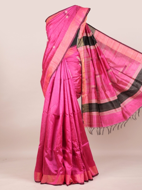 

Pothys Magenta & Off-White Pure Silk Woven Design Saree