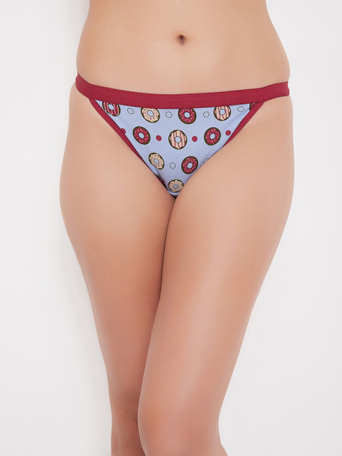 

Clovia Women Blue & Red Printed Cotton Bikini Briefs PN3169T18S