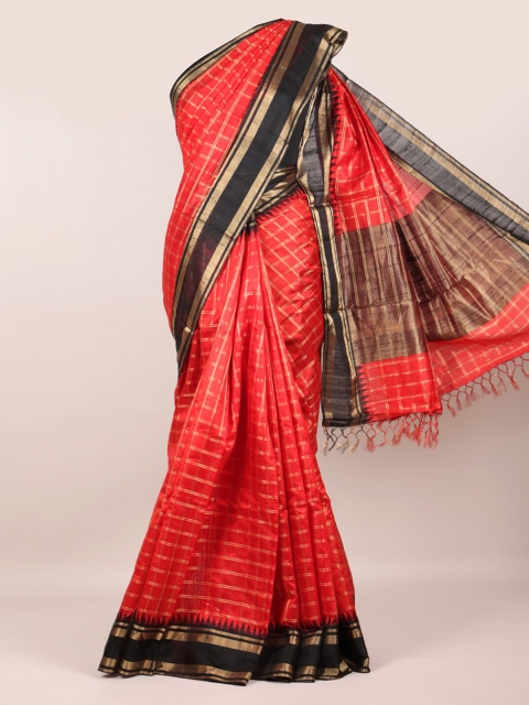 

Pothys Red Checked Pure Silk Saree