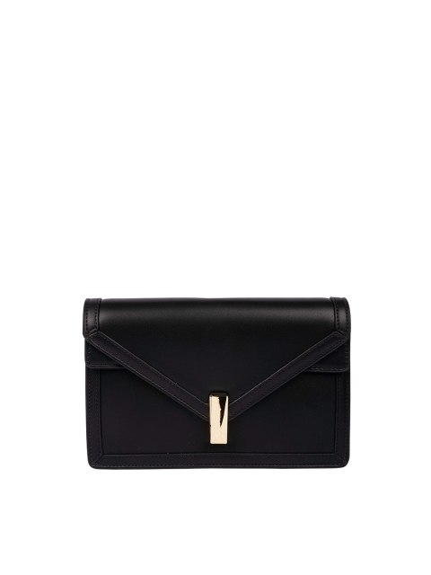 

HEATWAVE Black Solid Envelope Clutch