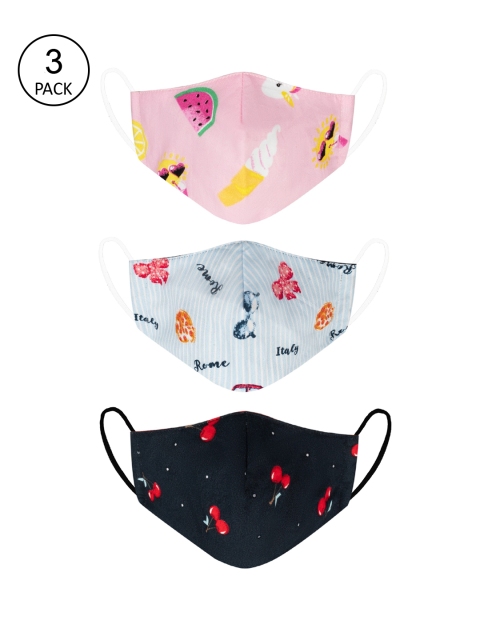 

VEA Kids Pack Of 3 Cotton 3-Ply Reusable Outdoor Cloth Masks, Pink