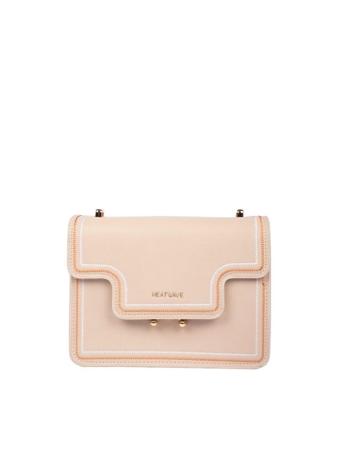 

HEATWAVE Beige Solid Foldover Clutch
