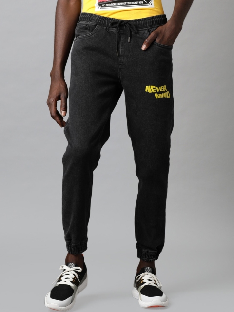 

Blue Saint Men Black Straight Fit Cotton Joggers