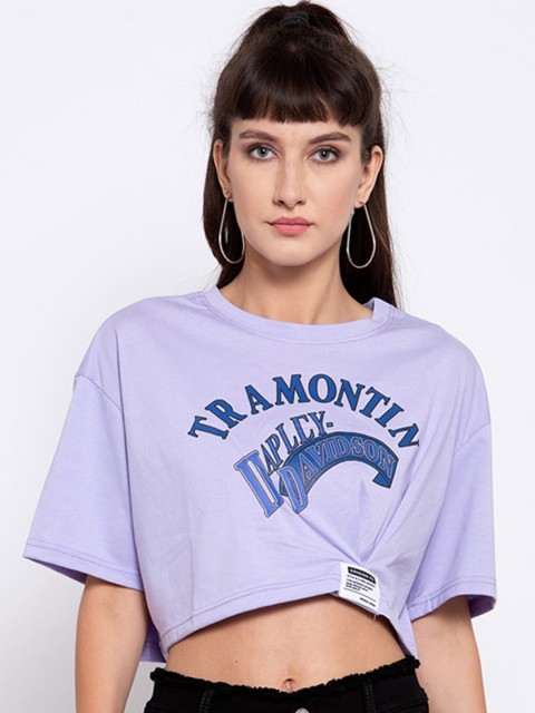 

iki chic Women Lavender Boxy Crop Top