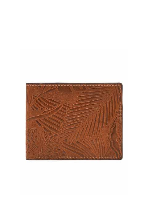 

Fossil Men Brown Textured Leather Two Fold Wallet