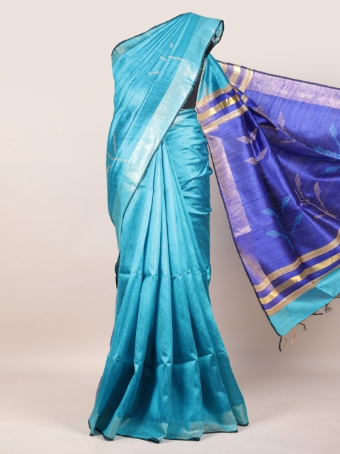 

Pothys Blue Woven Design Pure Silk Saree