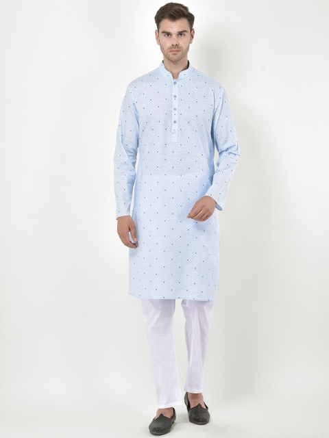

SG LEMAN Men Blue Pure Cotton Kurta with Pyjamas