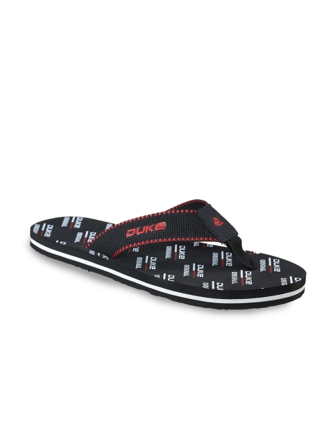 

Duke Men Black & Red Printed Thong Flip-Flops