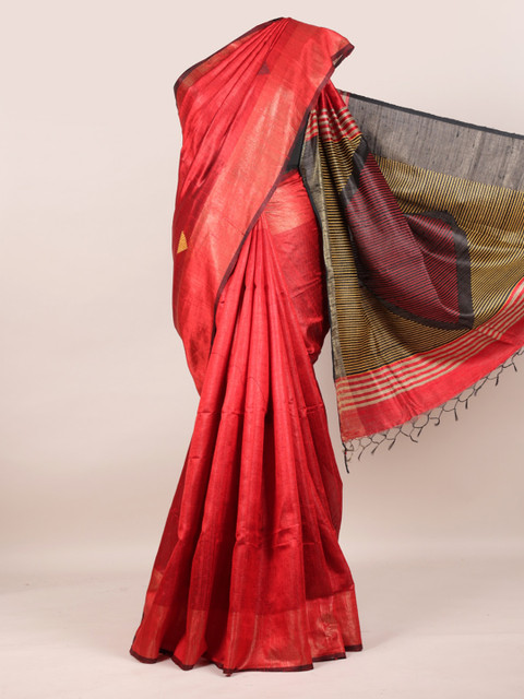 

Pothys Maroon Embroidered Pure Silk Saree