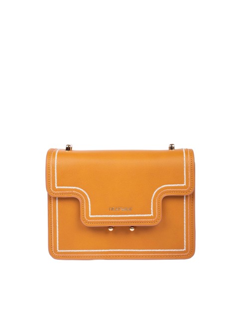 

HEATWAVE Brown Solid Box Clutch