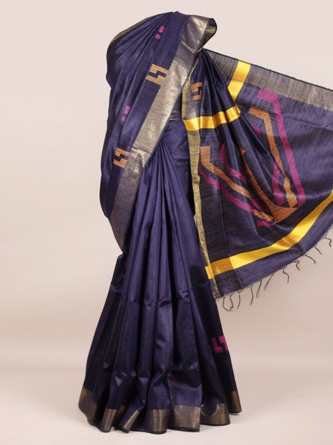 

Pothys Blue Pure Jute Silk Saree
