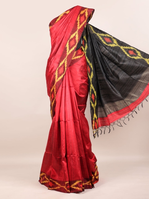 

Pothys Red Solid Pure Silk Saree