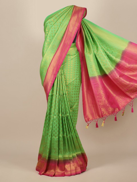 

Pothys Green Ethnic Motifs Zari Jute Silk Saree