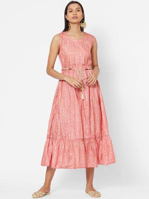 

ZOLA Pink Floral Midi Dress