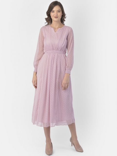 

Eavan Mauve Chiffon Solid Midi Dress