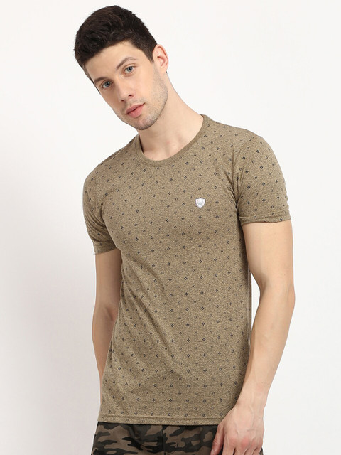 

V2 Value & Variety Men Brown & Black Printed T-shirt