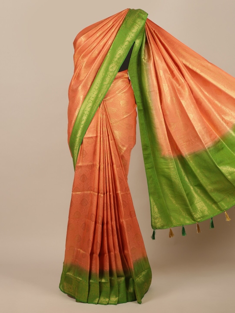 

Pothys Peach-Coloured Ethnic Motifs Zari Jute Silk Saree