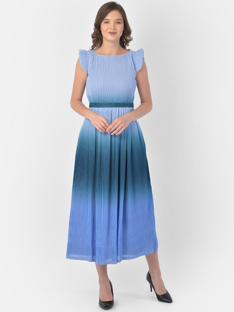 

Eavan Blue Tie and Dye Dyed Georgette Midi Dress
