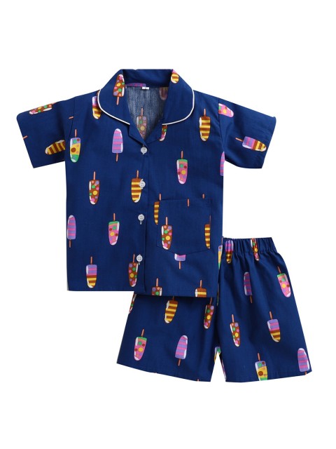 

The Magic Wand Boys Blue Abstract Night Suit