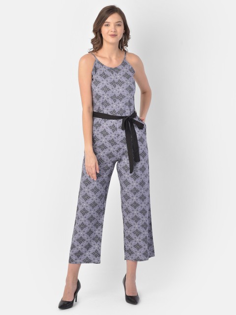 

Eavan Grey & Black Printed Basic Jumpsuit