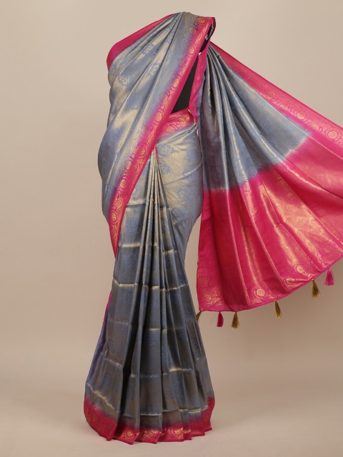 

Pothys Blue Woven Design Zari Jute Silk Saree NA