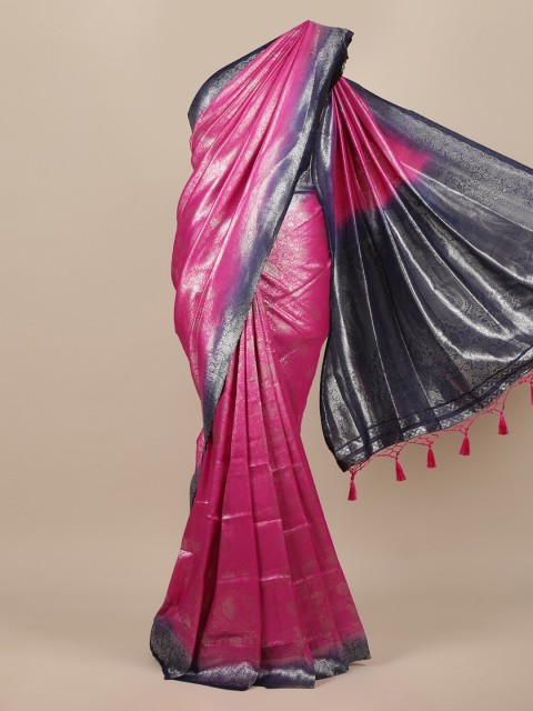

Pothys Magenta & Navy Blue Woven Design Zari Jute Silk Saree