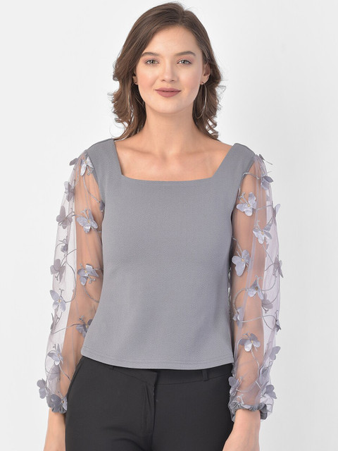 

Eavan Grey Self Design Top