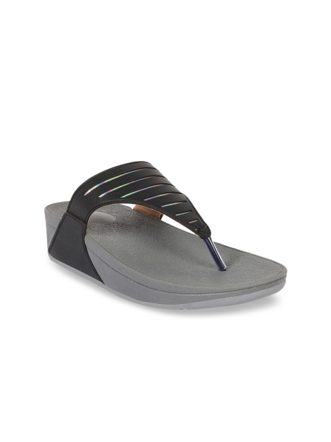 

Bella Toes Women Black T-Strap Flats