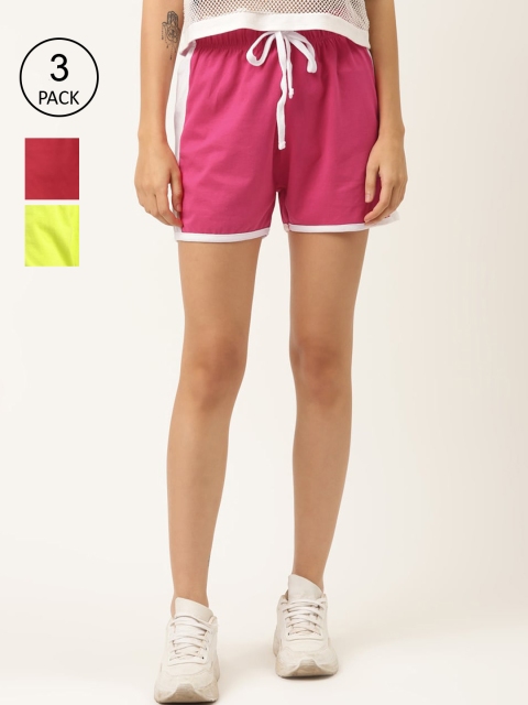 

The Dry State Women Multicoloured Solid Regular Fit Regular Shorts, Multi