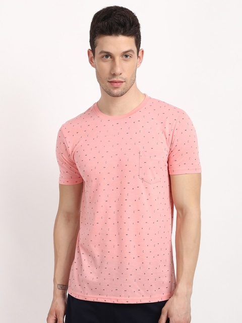 

V2 Value & Variety Men Pink & Navy Blue Printed T-shirt