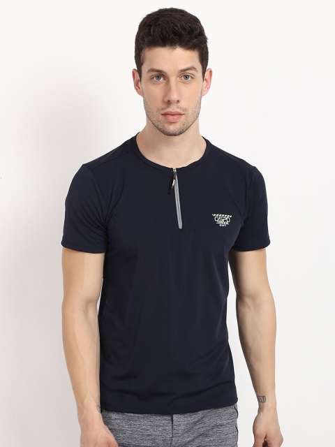 

V2 Value & Variety Men Navy Blue Henley Neck Training T-shirt