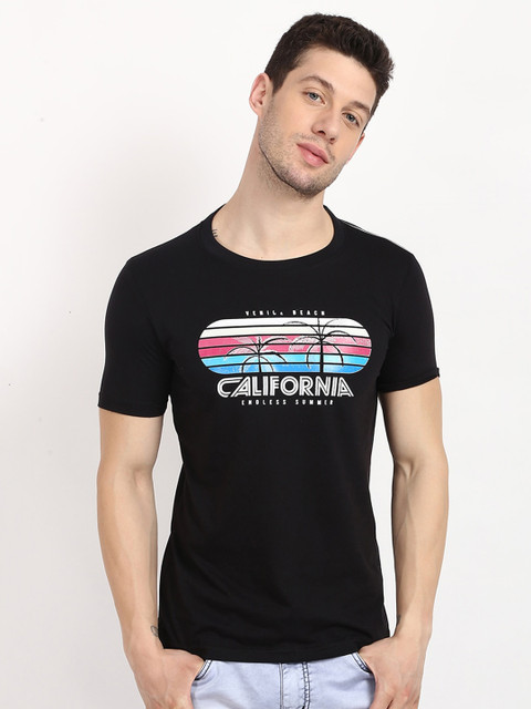 

V2 Value & Variety Men Black Typography Printed T-shirt
