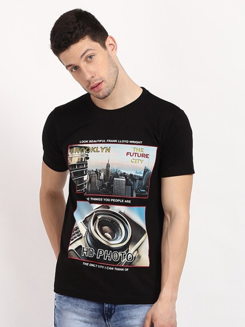 

V2 Value & Variety Men Black Printed T-shirt