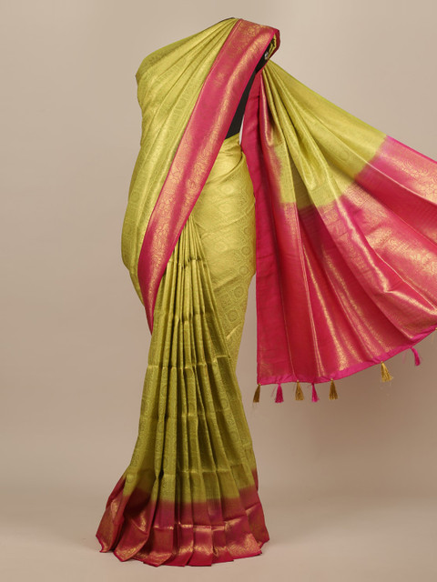 

Pothys Green Woven Design Zari Jute Silk Saree
