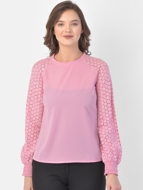 

Eavan Women Pink Crepe Regular Top