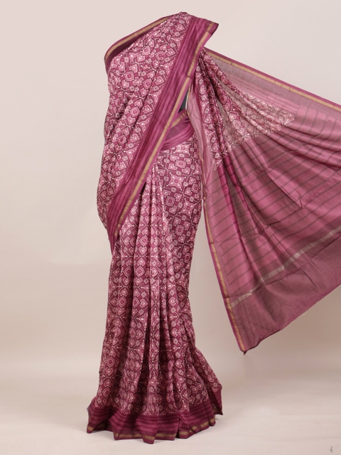 

Pothys Pink Zardozi Pure Cotton Saree Chanderi