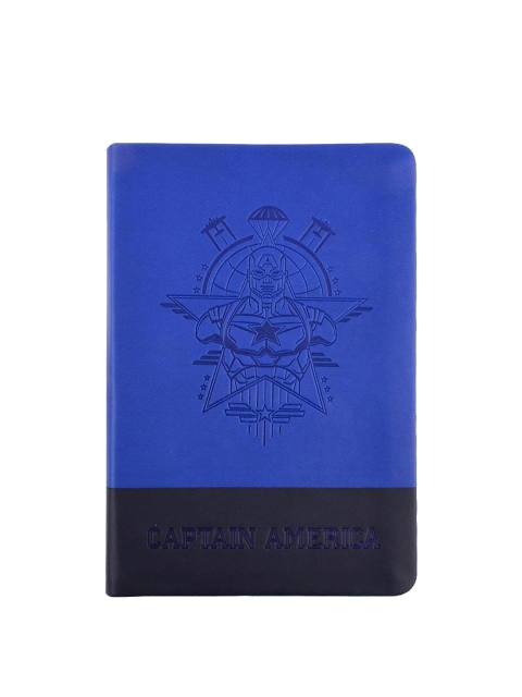 Doodle Blue Captain America Hard Bound Notebook
