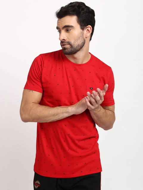 

V2 Value & Variety Men Red & Black Printed T-shirt