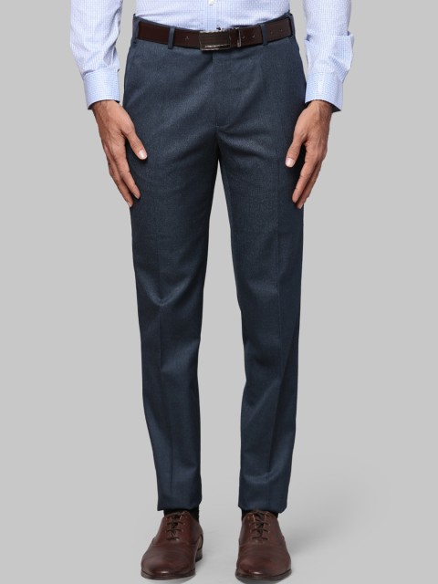 

Next Look Men Navy Blue Slim Fit Formal Trousers