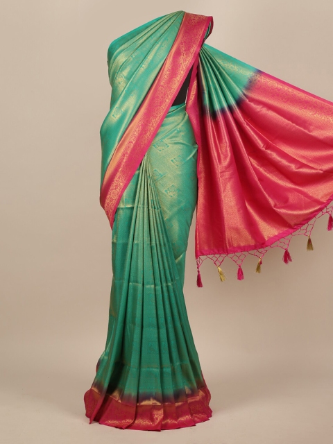 

Pothys Green & Red Woven Design Jute Silk Saree