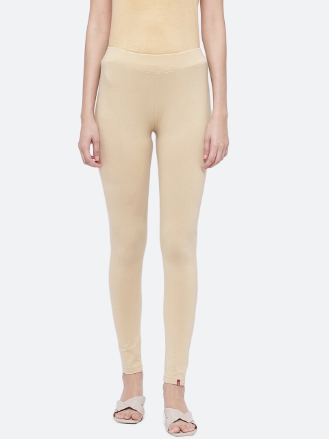

Biba Women Beige Solid Ankle-Length Leggings