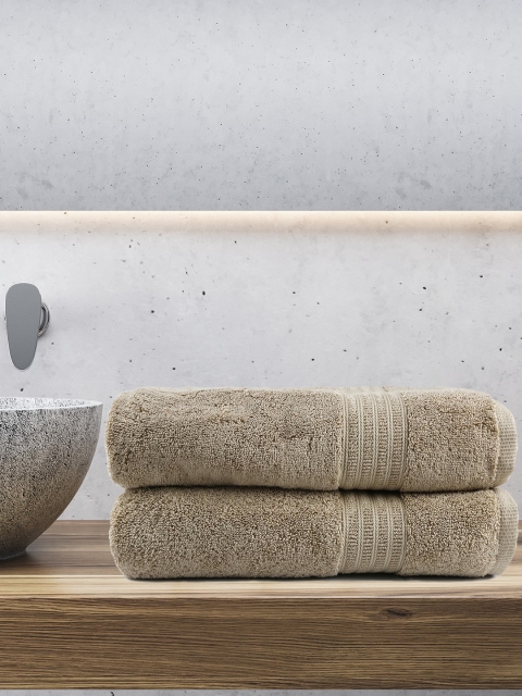 

Trident Unisex Set of 2 Beige 550 GSM Cotton Bath Towel