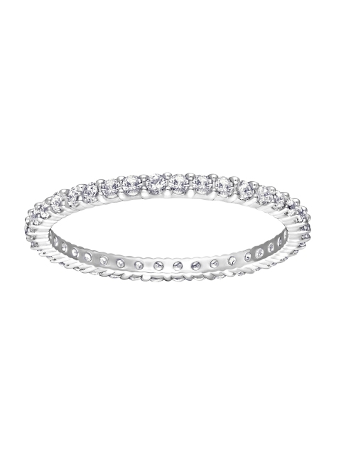 

SWAROVSKI Rhodium-Plated Silver-Toned & White Stone-Studded Vittore Finger Ring