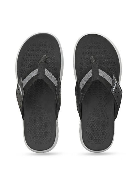 

HIROLAS Men Black & Grey Thong Flip-Flops
