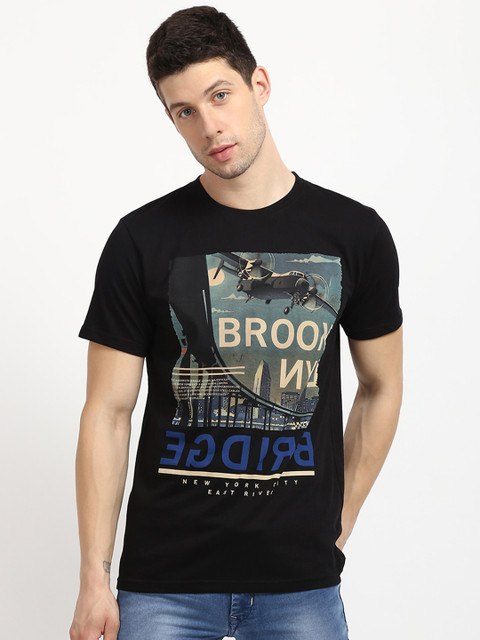 

V2 Value & Variety Men Black Printed T-shirt