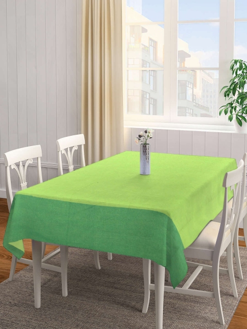 

KLOTTHE Green Woven Design Cotton 6 Seaters Rectangular Table Cover