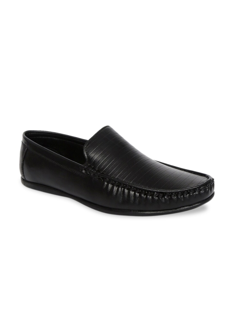 

BYFORD by Pantaloons Men Black Textured Leather Loafers