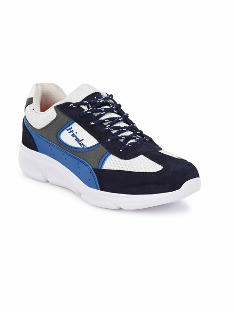 

HIROLAS Men Blue Suede Running Shoes