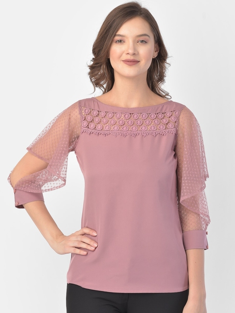 

Eavan Women Pink Crepe Regular Top